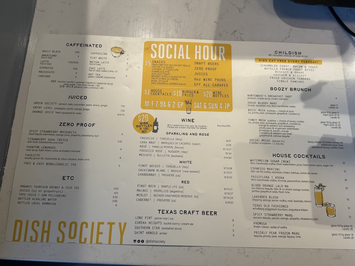 Dish Society Menu - Image 1